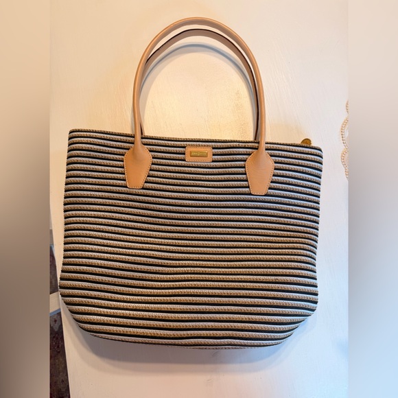 Eric Javits New York Woven Stripe Tote Shoulder Bag - Picture 3 of 8